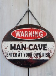 Man Cave ketting  ovaal 25x20cm